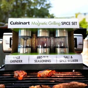 Cuisinart Magnetic Grilling Spice Set Stainless Steel Outdoor Grill CSS-33‎ New